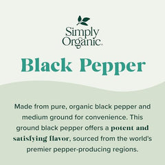 Simply Organic Black Pepper dish scene, fragrant spice for roasts and veggies.