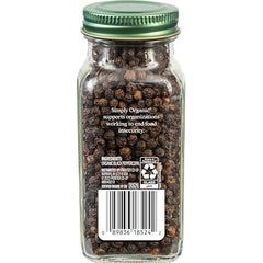 Simply Organic Black Peppercorns – ground in dish for quick seasoning.