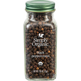 Simply Organic Black Peppercorns – whole bottle for fresh-ground flavor.