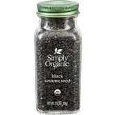 Simply Organic black whole sesame seeds in a jar add crunchy texture and rich color.