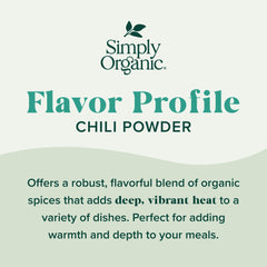Simply Organic chili powder in a labeled spice jar ready for tacos.