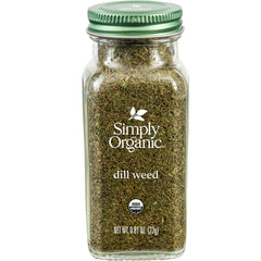 Simply Organic dill weed bottle ready for easy seasoning.