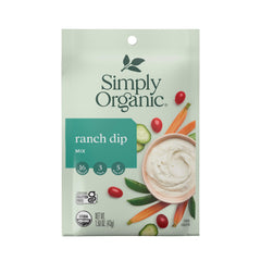 Simply Organic Ranch Dip Mix jar highlights organic ingredients for fresh dips.
