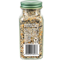 Close-up of Simply Organic Everything Spice Blend ingredients highlighting sesame and onion notes.