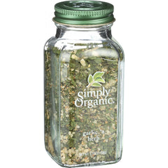 Simply Organic Garlic 'N Herb bottle, salt-free organic seasoning blend for flavorful meals