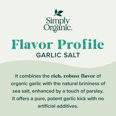 Simply Organic Garlic Salt on a skillet with parsley garnish