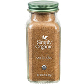 Simply Organic Ground Coriander jar-front view highlighting organic spice with bright citrus notes