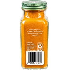 Simply Organic turmeric powder in a bowl with a warm peppery aroma.