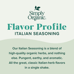 Simply Organic Italian Seasoning glass jar preserves six premium herbs