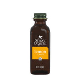 Simply Organic Lemon Flavor 2oz jar with label for vibrant citrus notes in baking.