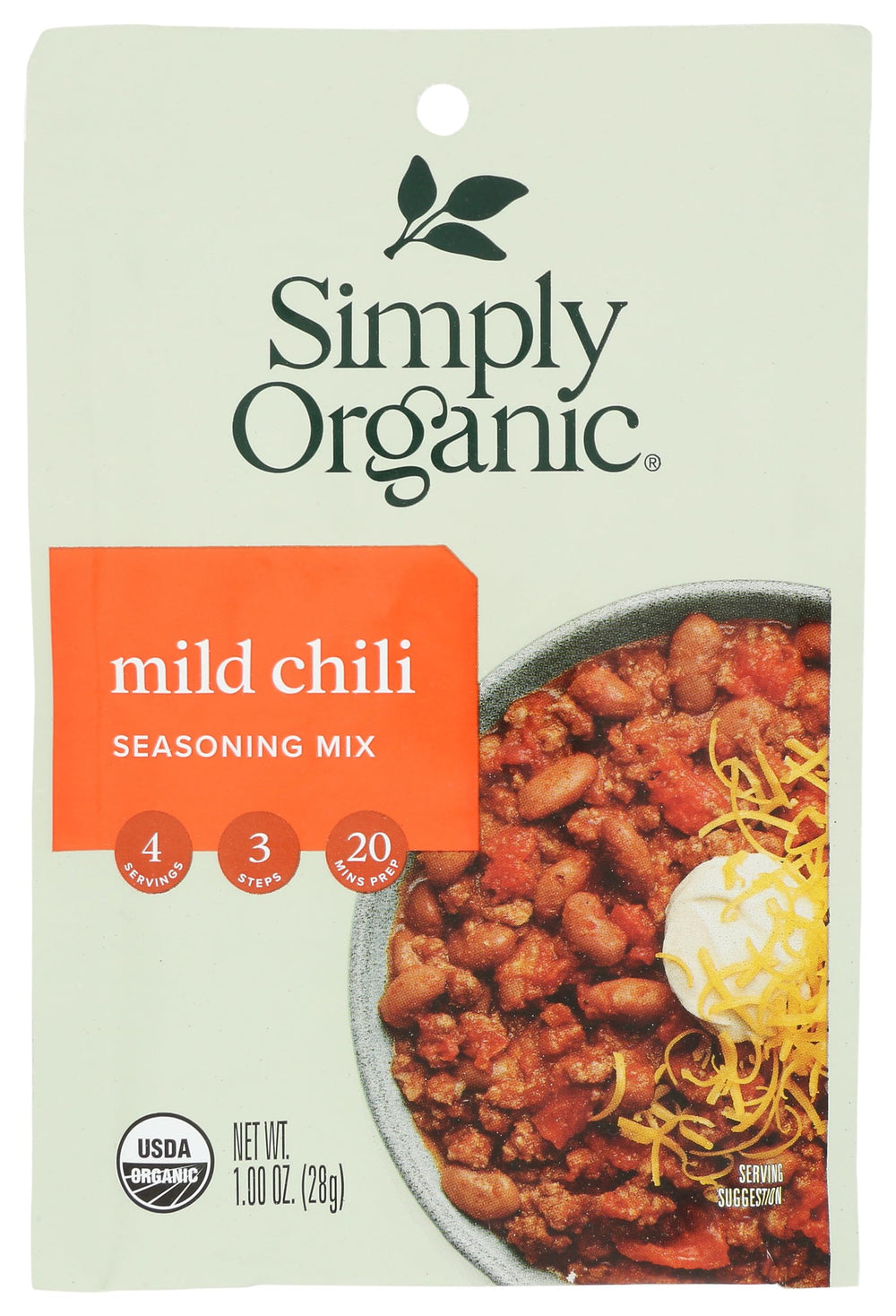 Simply Organic Organic Mild Chili Seasoning front-label jar for everyday cooking