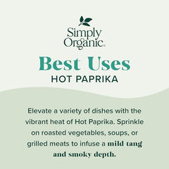 Simply Organic Paprika Hot ground powder on spoon
