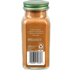 Close-up of Simply Organic Pumpkin Spice label signaling organic quality.