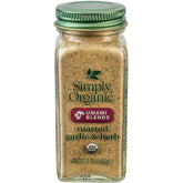 Simply Organic Roasted Garlic & Herb Umami Blend bottle adds savory depth.