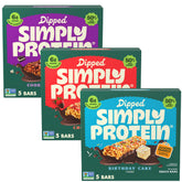 Simply Protein Dipped Bars Variety Pack front view, ready for on-the-go snacking.