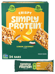 The Simply Protein Lemon Coconut Crispy Bar pack ready for on-the-go energy.