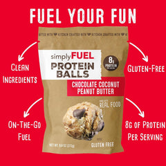 simplyFUEL protein balls pack of 2 front view highlights a best-seller bundle for sharing.