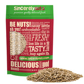 Sincerely Nuts raw sunflower seed kernels on 3lb bag front highlighting premium, unroasted quality.