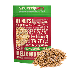 Sincerely Nuts roasted and salted hulled sunflower seeds bag, ready to snack.