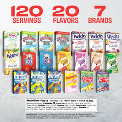 Singles To Go! assorted packets on display for easy grab and go hydration.