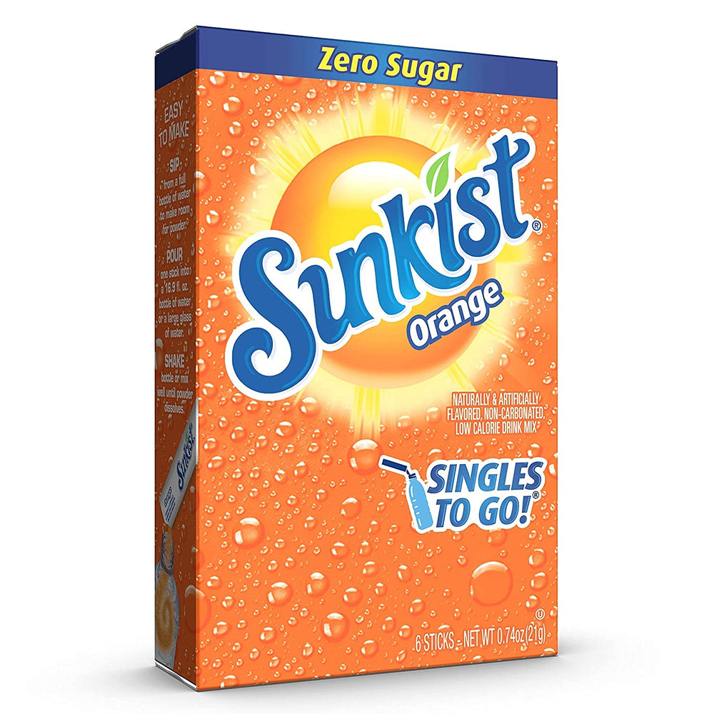 SINGLES TO GO Sunkist orange boxes shown for convenient on-the-go flavor options.