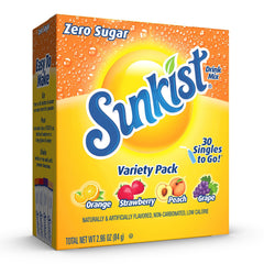 Sunkist Singles To Go orange packet ready to mix, sugar-free on-the-go flavor boost