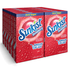 SINGLES TO GO Sunkist Strawberry stick for on-the-go flavor and zero sugar.