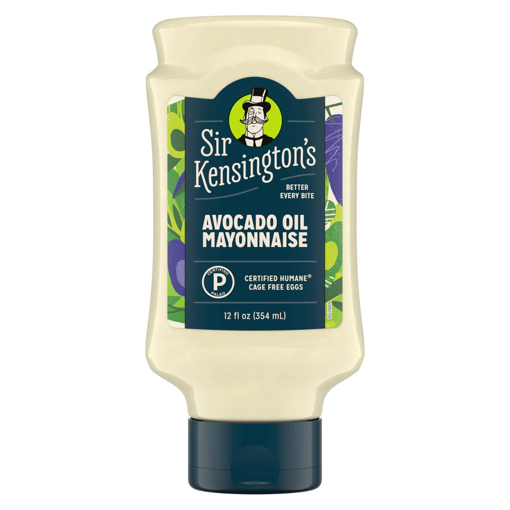 Sir Kensington's Avocado Oil Mayo bottle pour for creamy sandwiches