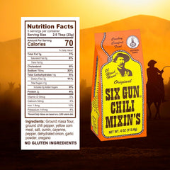 Six Gun Chili Mixin’s ground spice blend close-up highlighting texture for quick, hearty chili.