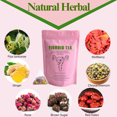 Siyolaherb Fibroid Tea six-herb blend on the label for fertility-friendly wellness.