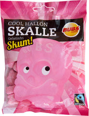 SKALLE Bubs Godis Cool Hallonskalle Skum 2x90g, gelatine-free sour raspberry candy for sharing