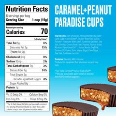 Close-up of the dark chocolate shell around caramel and peanuts for a tasty treat