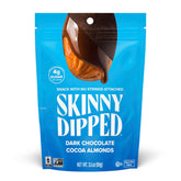 SkinnyDipped dark chocolate almonds bag shot for convenient on-the-go energy.