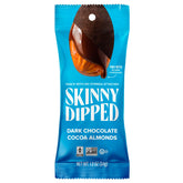 SKINNYDIPPED dark chocolate almonds closeup showing crisp roasted almonds and coating