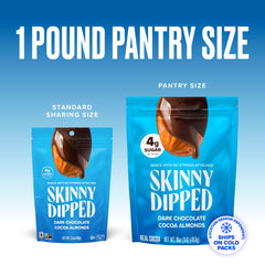 SkinnyDipped maple-salt dust on almonds highlights a balanced sweet-salty flavor.