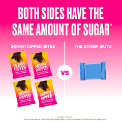 SkinnyDipped logo and gluten-free badge emphasize clean, non-GMO ingredients.