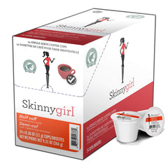 Skinnygirl Half Caff coffee pod in a Keurig brew ready for a milder caffeine boost