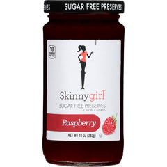Skinnygirl Raspberry Bellini preserves jar ready for spreading on toast.