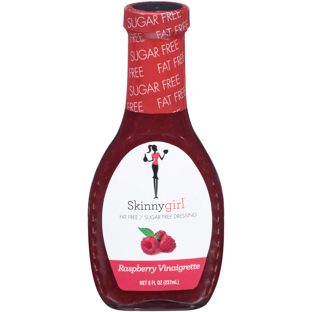 Skinnygirl Raspberry Vinaigrette bottle front label for quick healthy flavor.