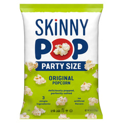 SkinnyPop Original 8oz bag packaging, ideal for sharing and on-the-go snacking.