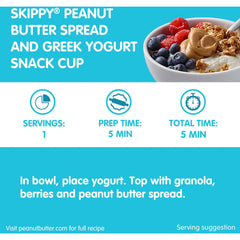 Skippy Chunky Peanut Butter with Plant Protein bottle display for pantry-friendly snacking.