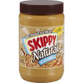 Skippy Natural Creamy Peanut Butter 40 oz jar with smooth spread for easy mornings