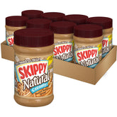 SKIPPY natural creamy peanut butter spread jar with rich flavor for quick snacks