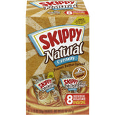 SKIPPY natural creamy peanut butter squeeze packs for on-the-go snacking.
