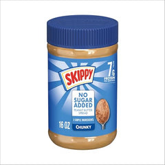 SKIPPY No Sugar Added Chunky Peanut Pieces texture ready to eat