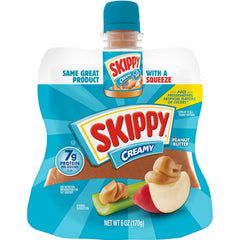 SKIPPY Squeeze creamy peanut butter bottle for easy on-the-go snacking