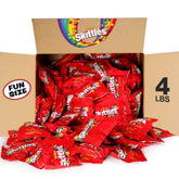 Skittles Original fun size candy box with a rainbow of flavors for sharing.