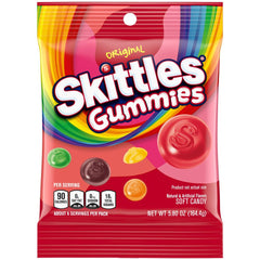 Gummies poured into a bowl featuring Skittles Original for sharing