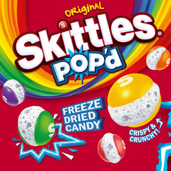 Skittles POP'd freeze dried candy on road trip snack tray
