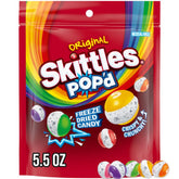 Skittles POP'd Originals freeze dried candy bag with fruity crunch for on-the-go snacking
